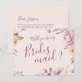 Word jij mijn bruidsmeisje Romantische tuin bloeme Kaart (Voorkant / Achterkant)