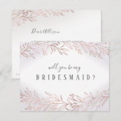 Word jij mijn bruidsmeisje Roos gouden botanische Kaart (Voorkant / Achterkant)