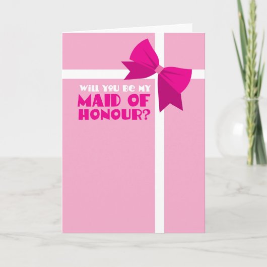 Word jij mijn bruidsmeisje? Roze strikken (Voorkant)