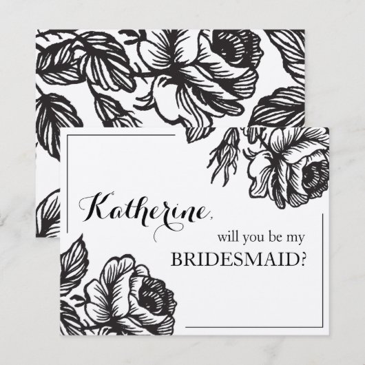 Word jij mijn bruidsmeisje Rustic Chic Floral? Kaart (Voorkant / Achterkant)