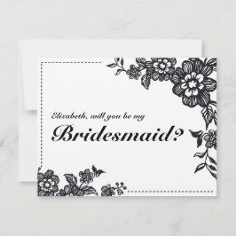 Word jij mijn bruidsmeisje Rustic Floral Kaart