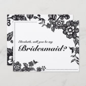 Word jij mijn bruidsmeisje Rustic Floral Kaart (Voorkant / Achterkant)