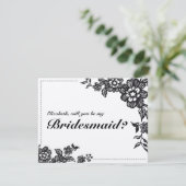 Word jij mijn bruidsmeisje Rustic Floral Kaart (Staand voorkant)