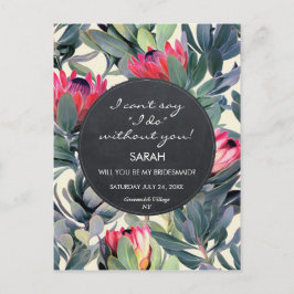 Word jij mijn bruidsmeisje Tropical Floral briefka Uitnodiging Briefkaart