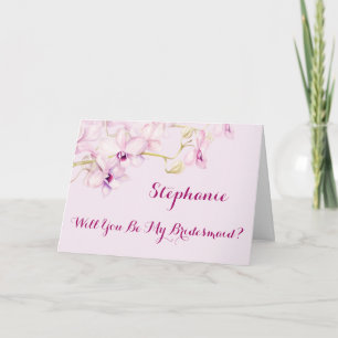 Word jij mijn bruidsmeisje Tropical Orchids Kaart?