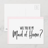 Word jij mijn bruidsmeisje trouwkaart? uitnodiging briefkaart (Voorkant / Achterkant)