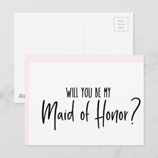 Word jij mijn bruidsmeisje trouwkaart? uitnodiging briefkaart (Voorkant / Achterkant)