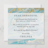 Word jij mijn bruidsmeisje Turquoise & Gold Kaart? Kaart (Achterkant)