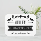 Word jij mijn bruidsmeisje? Typografie Bruiloft Kaart (Staand voorkant)
