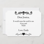 Word jij mijn bruidsmeisje? Typografie Bruiloft Kaart (Achterkant)