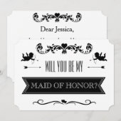 Word jij mijn bruidsmeisje? Typografie Bruiloft Kaart (Voorkant / Achterkant)