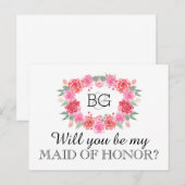 Word jij mijn bruidsmeisje? uitnodiging briefkaart (Voorkant / Achterkant)