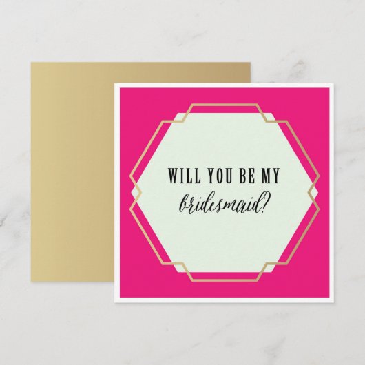 WORD JIJ MIJN BRUIDSMEISJE uitnodiging? Kaart (Voorkant / Achterkant)