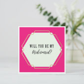 WORD JIJ MIJN BRUIDSMEISJE uitnodiging? Kaart (Staand voorkant)