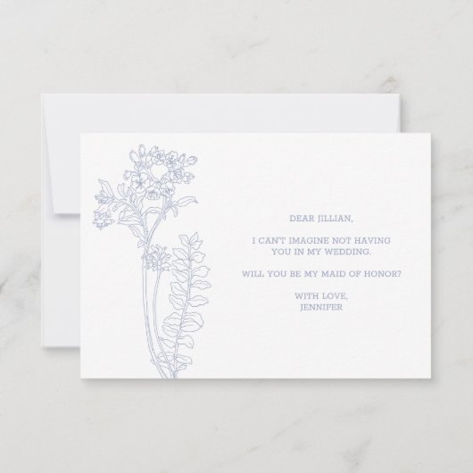 Word jij mijn bruidsmeisje van de maagdenpalmbloem (Achterkant)