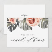 Word jij mijn bruidsmeisje van Eer Elegant Tropics Kaart (Voorkant / Achterkant)