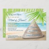 Word jij mijn bruidsmeisje van Honor Beach Wedding Kaart (Voorkant / Achterkant)