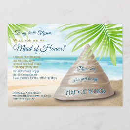 Word jij mijn bruidsmeisje van Honor Beach Wedding Kaart
