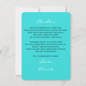 Word jij mijn bruidsmeisje voor het gedicht Turquo Kaart (Achterkant)