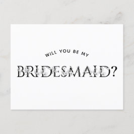 "Word jij mijn bruidsmeisje?" Voorstelkaart Aankondigingskaart