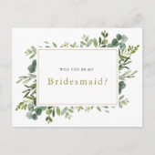 "Word jij mijn bruidsmeisje?" Voorstelkaart Aankondigingskaart (Voorkant)
