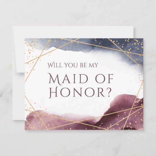 Word jij mijn bruidsmeisje Waterverf Geometric? Kaart (Voorkant)