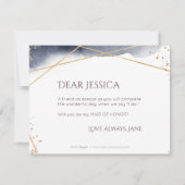 Word jij mijn bruidsmeisje Waterverf Geometric? Kaart (Achterkant)