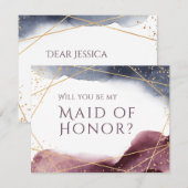 Word jij mijn bruidsmeisje Waterverf Geometric? Kaart (Voorkant / Achterkant)