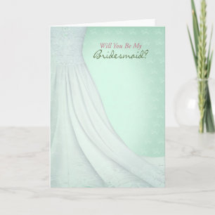 Word jij mijn bruidsmeisje Wenskaart Mint Green