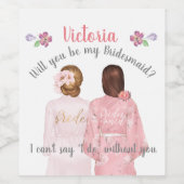 Word jij mijn bruidsmeisje Wijnlabel blondine? Wijn Etiket (Enkel label)