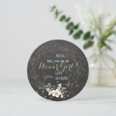 Word jij mijn bruidsmeisje winter modern krijtbord kaart (Staand voorkant)