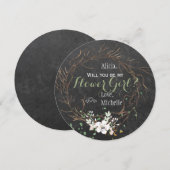 Word jij mijn bruidsmeisje winter modern krijtbord kaart (Voorkant / Achterkant)