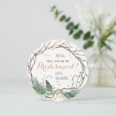 Word jij mijn bruidsmeisje winter moderne takken? kaart (Staand voorkant)