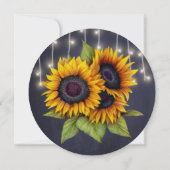 Word jij mijn bruidsmeisje zonnebloemen marine? kaart (Achterkant)