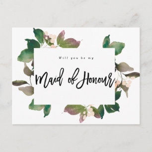 word jij mijn dienstmeisje van eerwaarde boho flor aankondigingskaart