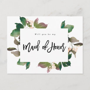 word jij mijn dienstmeisje van eerwaarde boho flor aankondigingskaart