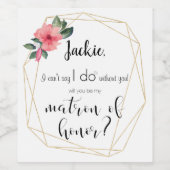 Word jij mijn ereheer? Gouden huwelijksfeest Wijn Etiket (Enkel label)