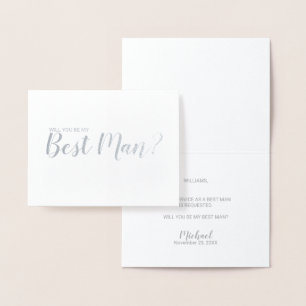 Word jij mijn getuige? Modern Script Silver Folie Kaarten