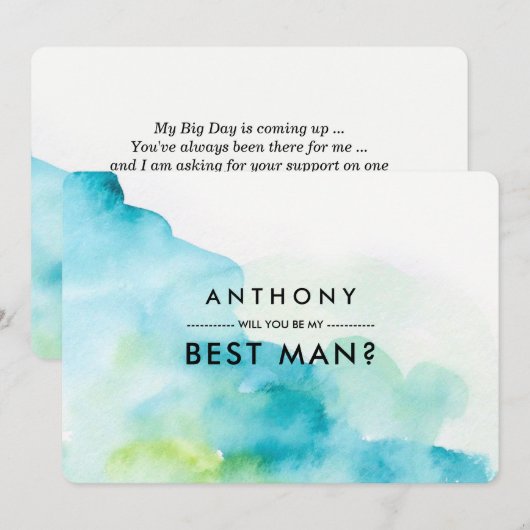 Word jij mijn getuige? Moderne Waterverf Kaart (Voorkant / Achterkant)