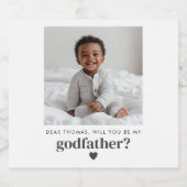 Word jij mijn Godfather-fotovoorstel? Bier Etiket (Enkel label)