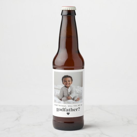 Word jij mijn Godfather-fotovoorstel? Bier Etiket (Voorkant)