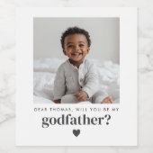 Word jij mijn Godfather-fotovoorstel? Wijn Etiket (Enkel label)