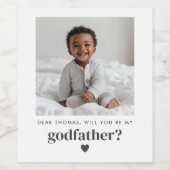 Word jij mijn Godfather-fotovoorstel? Wijn Etiket (Enkel label)