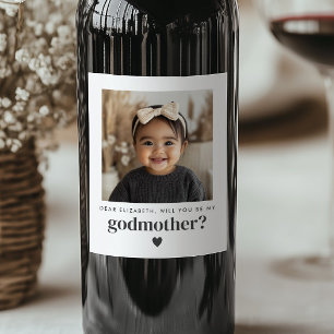 Word jij mijn Godmother Fotovoorstel? Wijn Etiket
