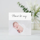 Word jij mijn GodOuder Baby Foto Kaart (Staand voorkant)
