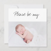 Word jij mijn GodOuder Baby Foto Kaart (Voorkant)