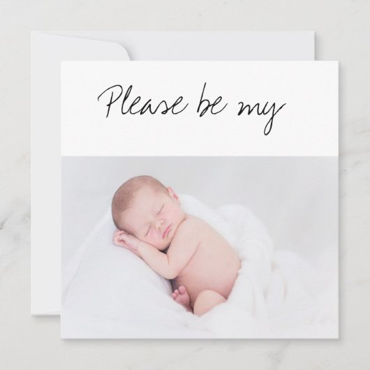 Word jij mijn GodOuder Baby Foto Kaart (Voorkant)