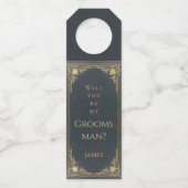 Word jij mijn groomman Blue Gold  Flessenhanger (Achterkant)