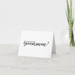 Word jij mijn groomman? Modern Voorstel Kaart