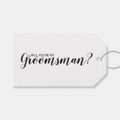 Word jij mijn groomman? Moderne Script Gift Labels Cadeaulabel (Voorkant (Horizontaal))